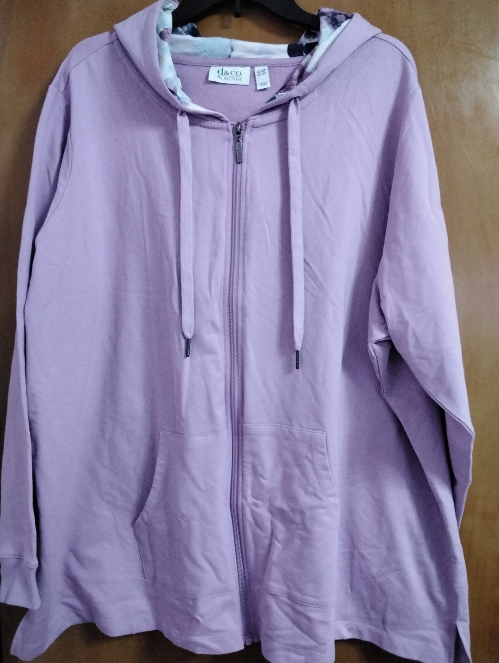 D& CO Active Lavender Zip-Up Hoodie Size 3XP